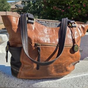 The Sak Kendra Work Tote Brown Leather Large Shoulder Bag